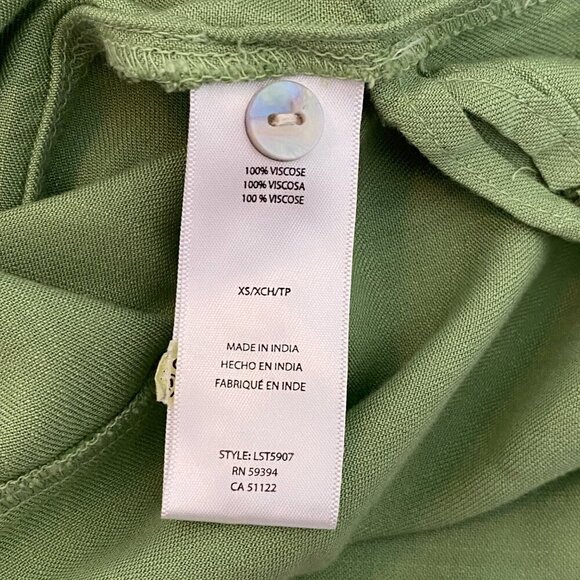 beachlunchlounge celedon blouse Womens Extra Small soft flowy resort cruise - Picture 10 of 10